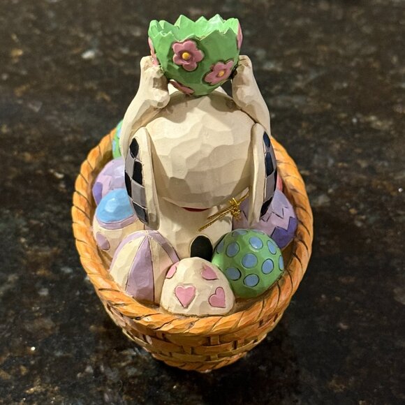 Jim Shore Snoopy Woodstock Peanuts An Easter Surprise Basket Ceramic Figurine - Picture 4 of 8